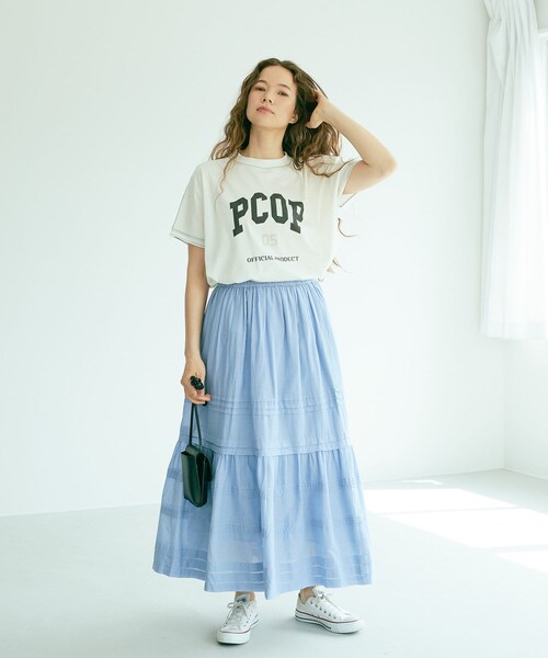 PUAL CE CIN（ピュアルセシン）の「インドコットンボイルスカート（スカート・レディース・ホワイト/ピンク/グリーン/ブルー/ブラック・FREE）」の2枚目の写真