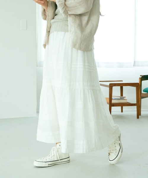 PUAL CE CIN（ピュアルセシン）の「インドコットンボイルスカート（スカート・レディース・ホワイト/ピンク/グリーン/ブルー/ブラック・FREE）」の3枚目の写真