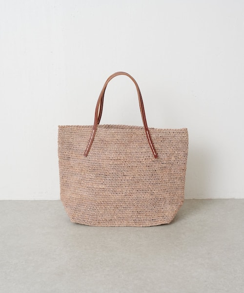 BEARDSLEY（ビアズリー）の「《近日予約開始・Sans Arcidet》ラフィアトートバッグ（かごバッグ・レディース・ブルー/ブラック/ベージュ/ピンク・FREE）」の2枚目の写真