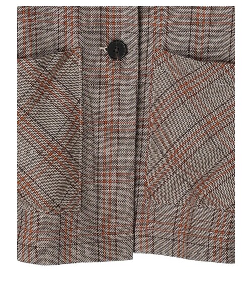 Green Parks(グリーンパークス)の「ベルギーリネン混 ジャケット(ジャケット/アウター・ダークグレー/ライトベージュ/チェックブラウン・F)」の9枚目の写真