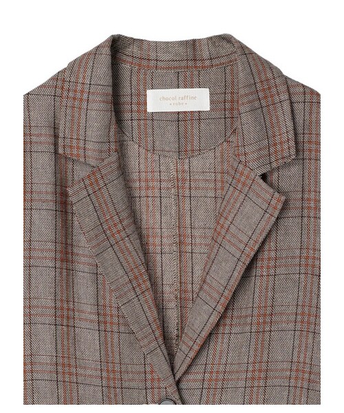 Green Parks(グリーンパークス)の「ベルギーリネン混 ジャケット(ジャケット/アウター・ダークグレー/ライトベージュ/チェックブラウン・F)」の7枚目の写真