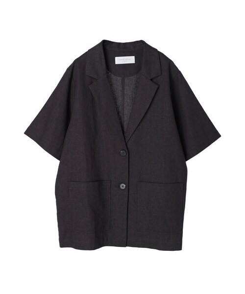 Green Parks(グリーンパークス)の「ベルギーリネン混 ジャケット(ジャケット/アウター・ダークグレー/ライトベージュ/チェックブラウン・F)」の17枚目の写真