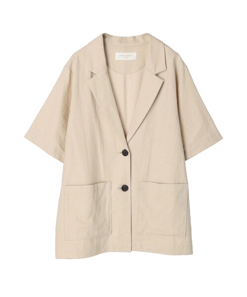 Green Parks(グリーンパークス)の「ベルギーリネン混 ジャケット(ジャケット/アウター・ダークグレー/ライトベージュ/チェックブラウン・F)」の18枚目の写真