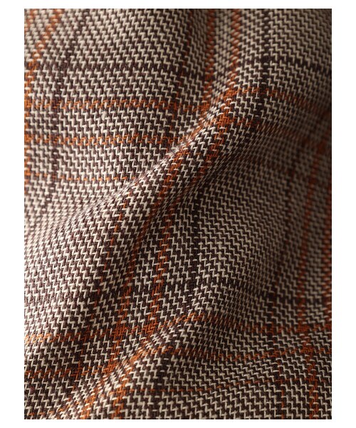 Green Parks(グリーンパークス)の「ベルギーリネン混 ジャケット(ジャケット/アウター・ダークグレー/ライトベージュ/チェックブラウン・F)」の13枚目の写真