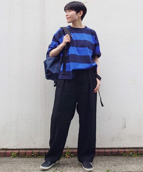 G.F.G.S 22070440700010 G.F.G.S.ボーダーTOP(luxe special) レディース ブラック×ホワイト FREE JOURNAL STANDARD LUXE（ジャーナルスタンダード ラックス）の