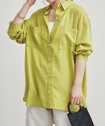 prose verse | リネン混パール釦オーバーサイズシャツ(シャツ/ブラウス)