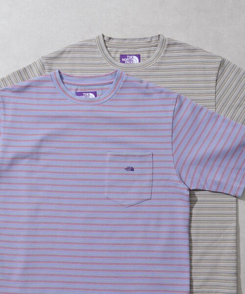 【THE NORTH FACEPURPLE LABEL】マルチボーダーTee