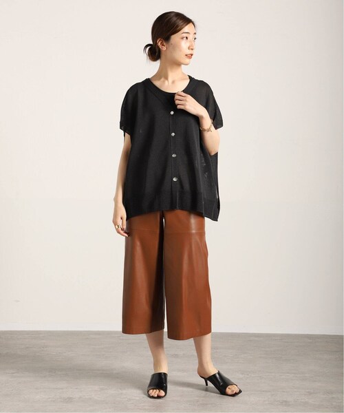VERMEIL par iena（ヴェルメイユパーイエナ）の「《予約》12G 2wayカーディガン（その他・ブラック/フリー）」の4枚目の写真