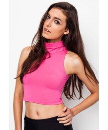American Apparel | Cotton Spandex Jersey Sleeveless Turtleneck Crop Top(トップス)