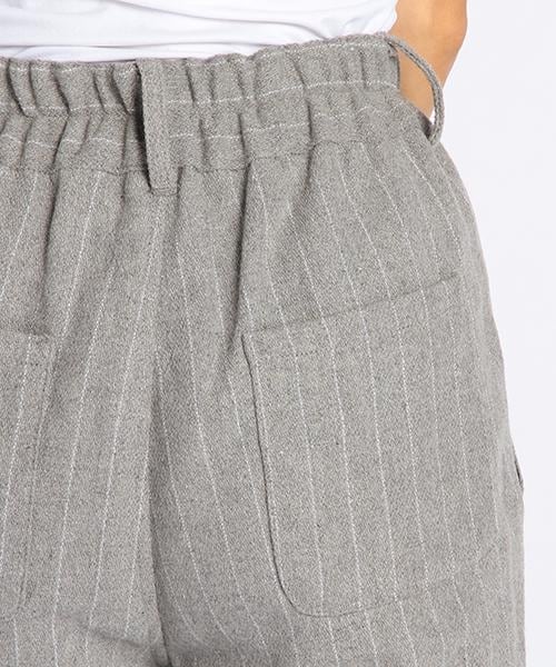 DOUBLE NAME（ダブルネーム）の「ストライプ柄イージーパンツ（パンツ・レディース・ネイビー/チャコールグレー/杢グレー・FREE）」の7枚目の写真