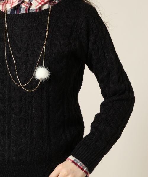 LOWRYS FARM（ローリーズファーム）の「５ゲージACNケーブルプルオーバーロングスリーブ/mikoa（トップス・アイボリー/ブラック/グレー/グリーン・Ｍ/Ｌ）」の8枚目の写真