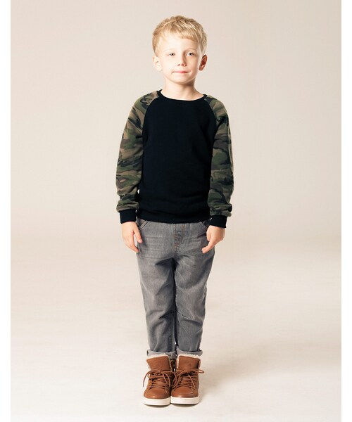 LOVFEE（ラッフィ）の「Le gentle 軍風迷彩長袖上衣（トップス・キッズ・黑/灰・1-2/3-4/5-6）」の5枚目の写真