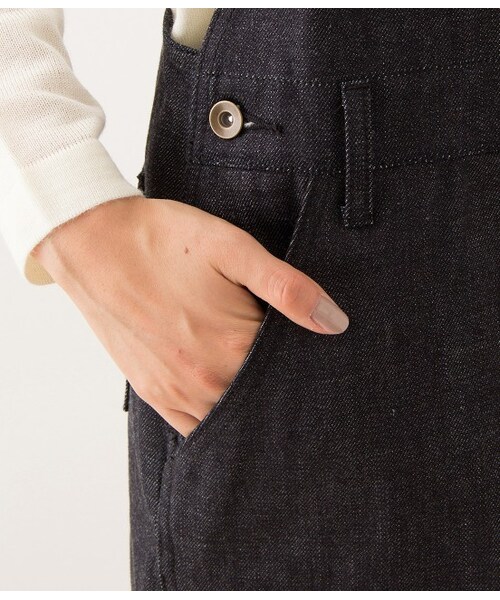 LE JUN（ルジュン）の「デニムサロペットスカート（スカート・レディース・ネイビー・S/M/L）」の7枚目の写真