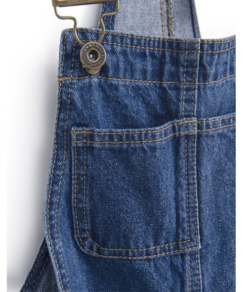 PAZZO（パッゾ）の「街頭男孩風丹寧吊帶長褲（パンツ・レディース・牛仔藍・S/M/L）」の3枚目の写真