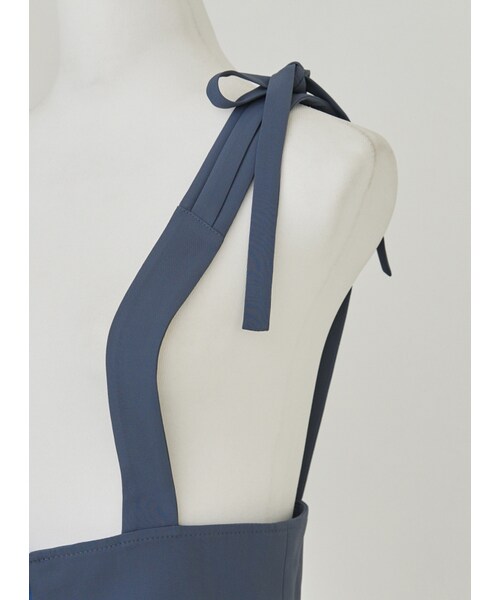 Marjorie（マージョリー）の「象群的簇擁，特色金屬拉鍊蝴蝶結吊帶褲（パンツ・レディース・藍/杏・XS/S/M/L）」の9枚目の写真