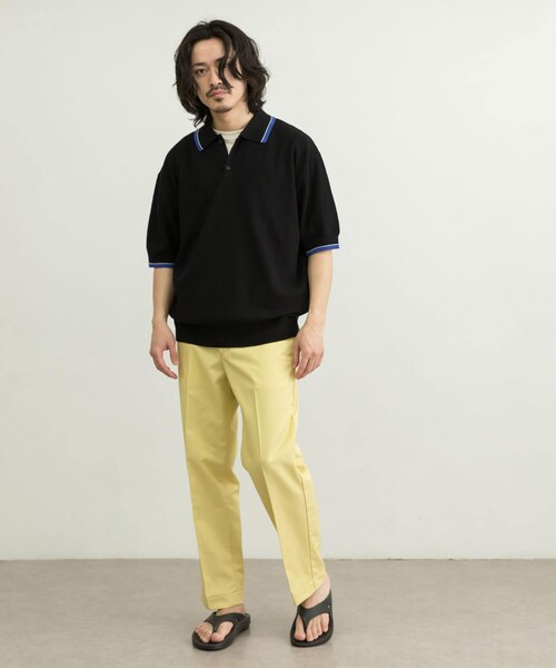 URBAN RESEARCH ID(アーバンリサーチ アイディー)の「URBAN RESEARCH iD 寬版針織POLO衫(トップス・メンズ・黑色/淺膚色/紫色・M/L)」の18枚目の写真