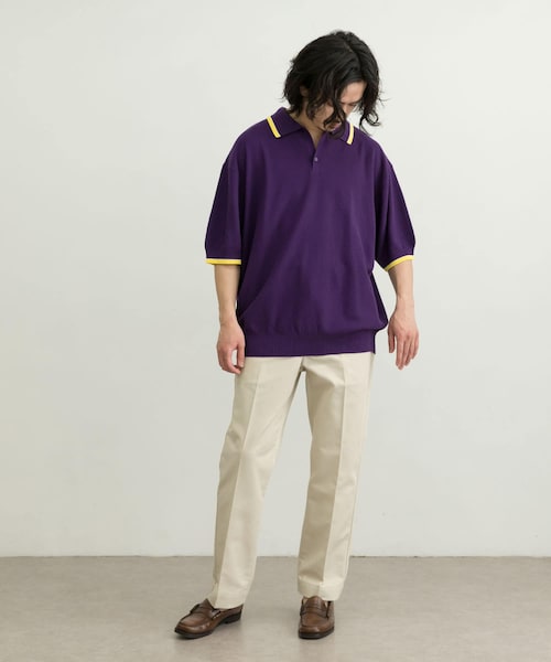 URBAN RESEARCH ID(アーバンリサーチ アイディー)の「URBAN RESEARCH iD 寬版針織POLO衫(トップス・メンズ・黑色/淺膚色/紫色・M/L)」の13枚目の写真
