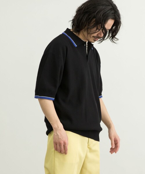 URBAN RESEARCH ID(アーバンリサーチ アイディー)の「URBAN RESEARCH iD 寬版針織POLO衫(トップス・メンズ・黑色/淺膚色/紫色・M/L)」の16枚目の写真
