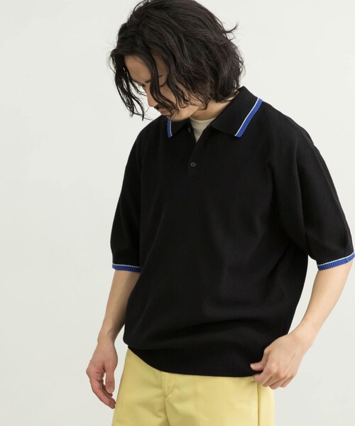 URBAN RESEARCH ID(アーバンリサーチ アイディー)の「URBAN RESEARCH iD 寬版針織POLO衫(トップス・メンズ・黑色/淺膚色/紫色・M/L)」の14枚目の写真