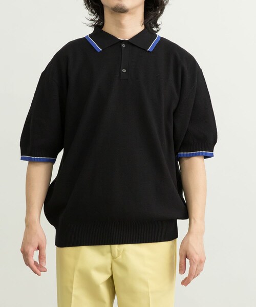 URBAN RESEARCH ID(アーバンリサーチ アイディー)の「URBAN RESEARCH iD 寬版針織POLO衫(トップス・メンズ・黑色/淺膚色/紫色・M/L)」の19枚目の写真