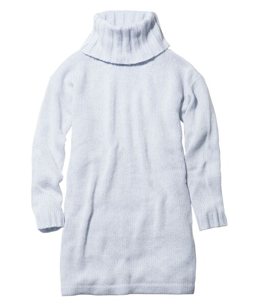 PEACH JOHN（ピーチジョン）の「ＰＪ　ＢＡＳＩＣ／スーパーホットタートルニットワンピ（ワンピース/ドレス・レディース・ブラック/パウダーグレー/パウダーピンク/パウダースカイ・S/M/M/L）」の3枚目の写真