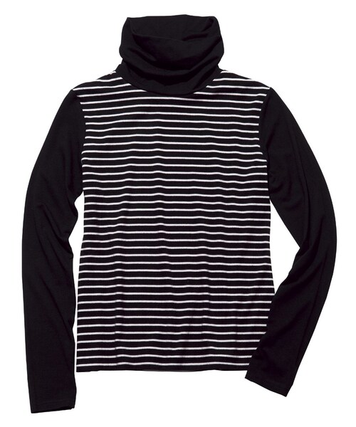 PEACH JOHN（ピーチジョン）の「マイハニービー／ＭＨＢカットハイネックトップ（トップス・レディース・ボーダー/ハウンドトゥース・S/M/L）」の2枚目の写真