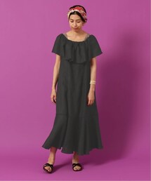 IENA（イエナ）の「《予約》IENA LA BOUCLE リネンオフショルダーフレアワンピース（ワンピース/ドレス）」