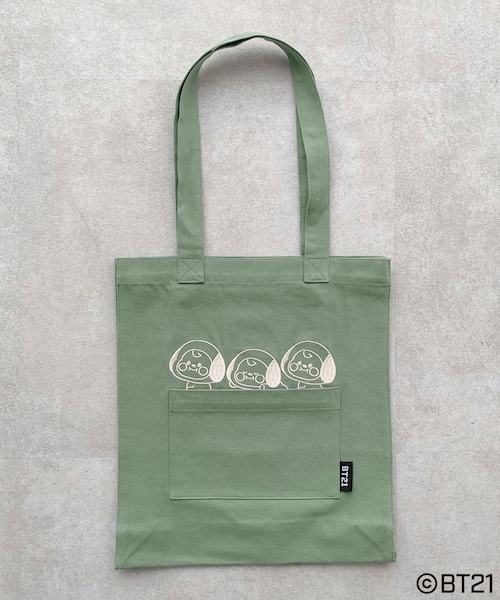 OLIVE des OLIVE(オリーブデオリーブ)の「BT21カラフルトートBAG(ショルダーバッグ・レディース・ピンク/サックスブルー/オレンジ/グリーン/レッド/ネイビー/ターコイズブルー・FREE)」の2枚目の写真