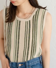 Kastane | マルチストライプニットタンク(タンクトップ)