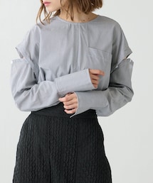 Lui's | 2WAYスリーブストライプシャツ(シャツ/ブラウス)