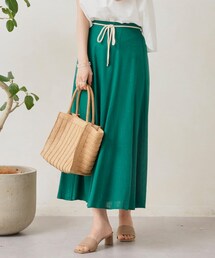 Chez toi（シェトワ）の「ロープベルト付カラーリネンフレアスカート（スカート）」