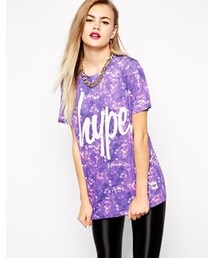 HYPE | Hype Oversized Boyfriend T-Shirt With Glitter Print & Front Logo - Purple(Tシャツ/カットソー)