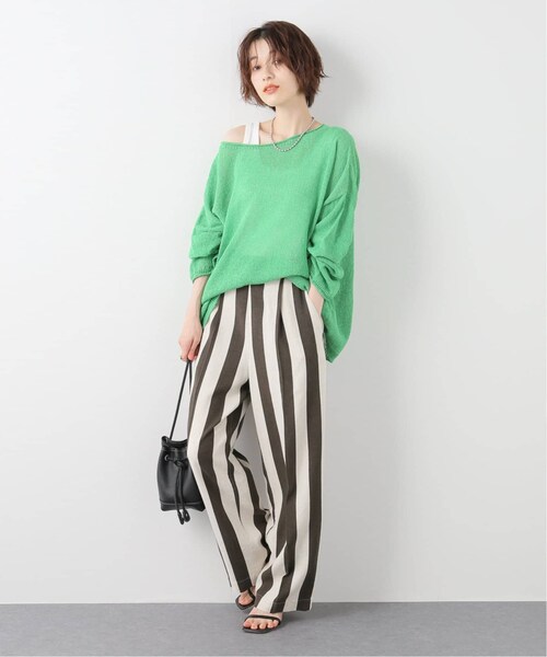 FRAMeWORK（フレームワーク）の「レーヨンリネンストライプパンツ  