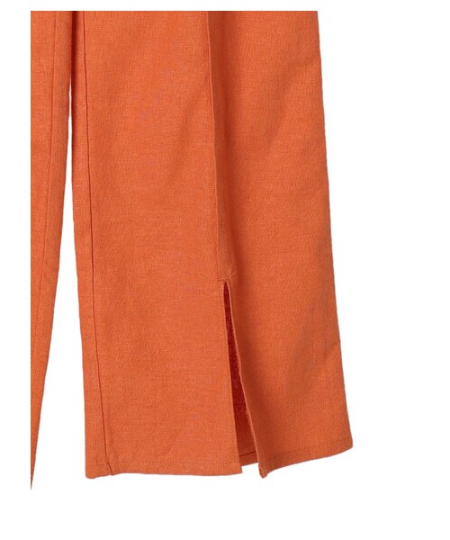 Green　Parks（グリーンパークス）の「【予約】ベルギーリネン混 スリット入りパンツ（パンツ・ダークグレー/オレンジ/モカ/ブルー・F）」の9枚目の写真