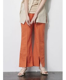 Green　Parks | 【予約】ベルギーリネン混 スリット入りパンツ(パンツ)