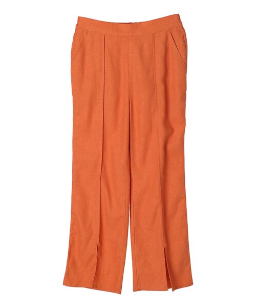 Green　Parks（グリーンパークス）の「【予約】ベルギーリネン混 スリット入りパンツ（パンツ・ダークグレー/オレンジ/モカ/ブルー・F）」の14枚目の写真