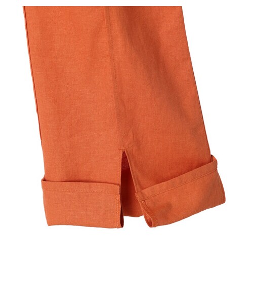 Green　Parks（グリーンパークス）の「【予約】ベルギーリネン混 スリット入りパンツ（パンツ・ダークグレー/オレンジ/モカ/ブルー・F）」の10枚目の写真