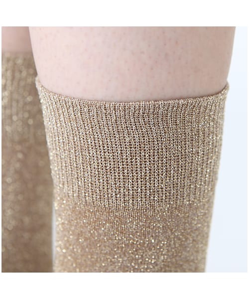 靴下屋（クツシタヤ）の「ラメショートソックス（ソックス・靴下・レディース・オフホワイト/グレー/クロ/ゴールドブラック/ベージュ/グレーベージュ/ローズピンク/カーキ/ターコイズブルー・22.0～24.0cm）」の14枚目の写真