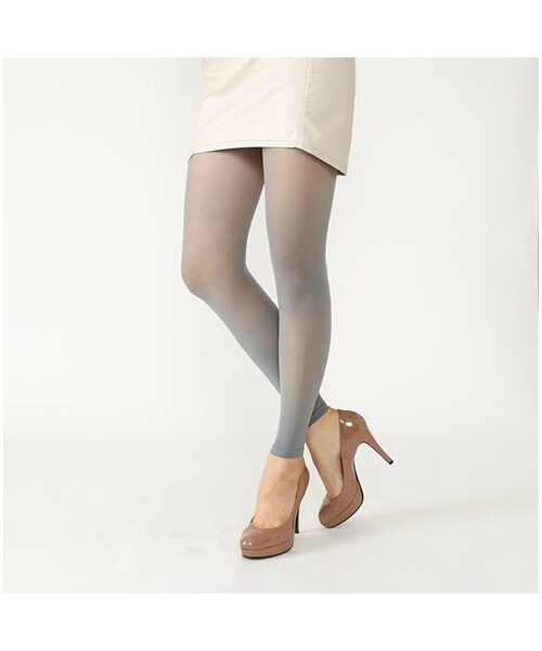 靴下屋（クツシタヤ）の「30デニールシアーレギンス10分丈（レギンス・スパッツ・レディース・アイボリー/シルバーグレー/グレー/クロ/チャコールグレー/グレージュ/ベビーピンク/オールドピンク/コン・M～L）」の7枚目の写真