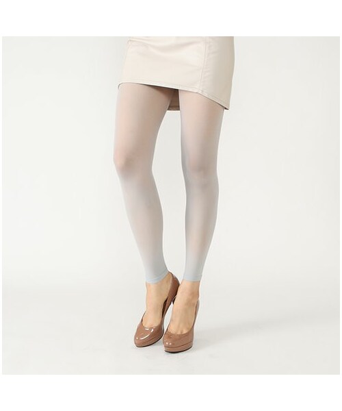 靴下屋（クツシタヤ）の「30デニールシアーレギンス10分丈（レギンス・スパッツ・レディース・アイボリー/シルバーグレー/グレー/クロ/チャコールグレー/グレージュ/ベビーピンク/オールドピンク/コン・M～L）」の2枚目の写真