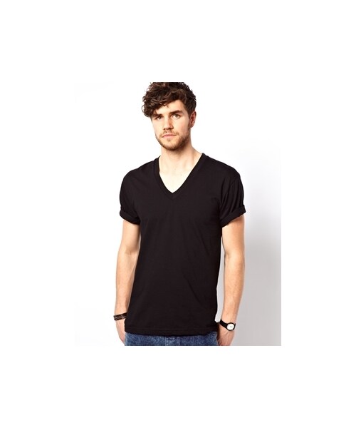 American Apparel（アメリカンアパレル）の「American Apparel VNeck TShirt Black（T