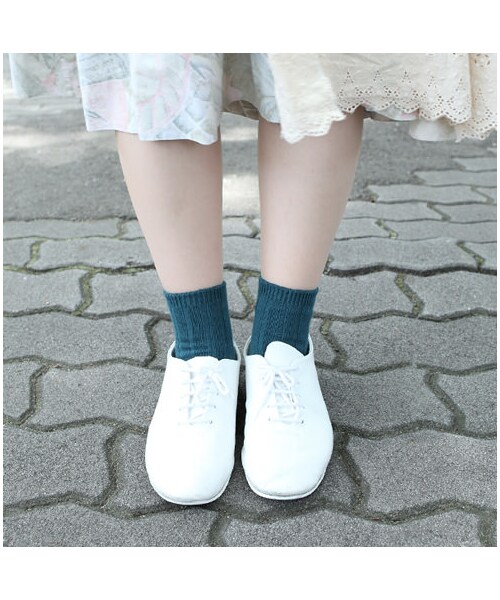 靴下屋（クツシタヤ）の「太リブショートソックス（ソックス・靴下・レディース・キナリ/サラシ/クロ/グレーモク/チャコールモク/チェリーピンク/エンジ/カラシ/カーキ/ブルー/コン/ダークターコイズ・22.0～24.0cm）」の12枚目の写真