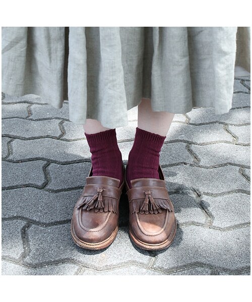 靴下屋（クツシタヤ）の「太リブショートソックス（ソックス・靴下・レディース・キナリ/サラシ/クロ/グレーモク/チャコールモク/チェリーピンク/エンジ/カラシ/カーキ/ブルー/コン/ダークターコイズ・22.0～24.0cm）」の11枚目の写真