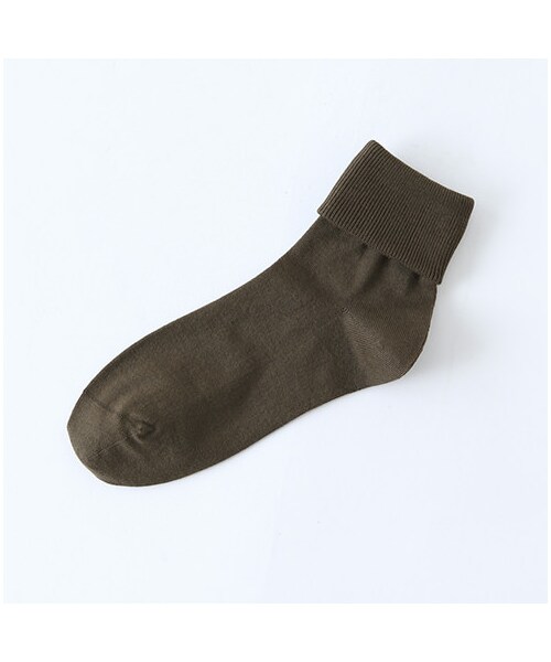 靴下屋（クツシタヤ）の「薄手の三つ折りショートソックス（ソックス・靴下・レディース・オフホワイト/サラシ/グレー/クロ/チャコールモク/アカ/カーキ/ブルー/ターコイズブルー/ノウコン・22.0～24.0cm）」の5枚目の写真