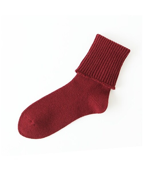 靴下屋（クツシタヤ）の「大幅折り返しルーズベタソックス◆2WAY◆（ソックス・靴下・レディース・オフホワイト/クロ/グレージュ/エンジ/レンガ/ダークグリーン・22.0～24.0cm）」の5枚目の写真