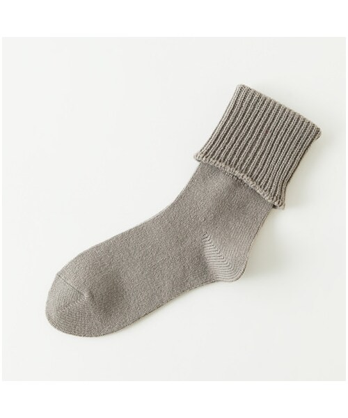 靴下屋（クツシタヤ）の「大幅折り返しルーズベタソックス◆2WAY◆（ソックス・靴下・レディース・オフホワイト/クロ/グレージュ/エンジ/レンガ/ダークグリーン・22.0～24.0cm）」の3枚目の写真