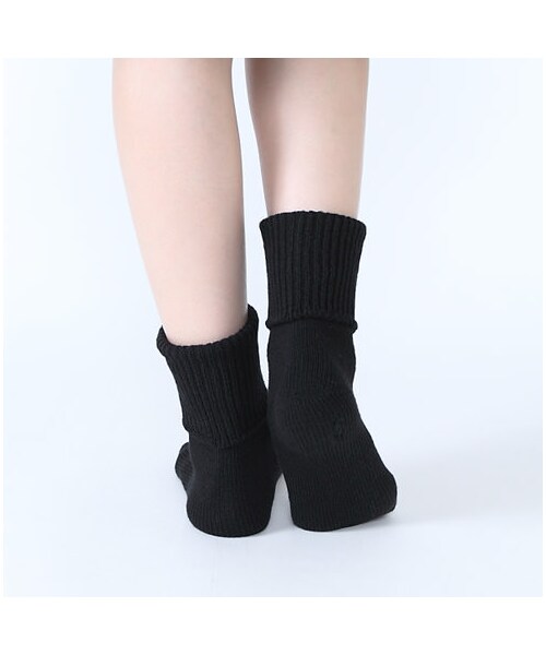 靴下屋（クツシタヤ）の「大幅折り返しルーズベタソックス◆2WAY◆（ソックス・靴下・レディース・オフホワイト/クロ/グレージュ/エンジ/レンガ/ダークグリーン・22.0～24.0cm）」の10枚目の写真