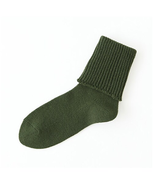 靴下屋（クツシタヤ）の「大幅折り返しルーズベタソックス◆2WAY◆（ソックス・靴下・レディース・オフホワイト/クロ/グレージュ/エンジ/レンガ/ダークグリーン・22.0～24.0cm）」の4枚目の写真