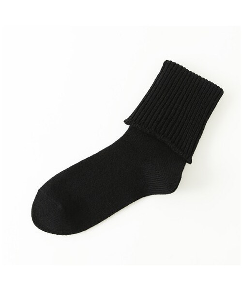 靴下屋（クツシタヤ）の「大幅折り返しルーズベタソックス◆2WAY◆（ソックス・靴下・レディース・オフホワイト/クロ/グレージュ/エンジ/レンガ/ダークグリーン・22.0～24.0cm）」の2枚目の写真