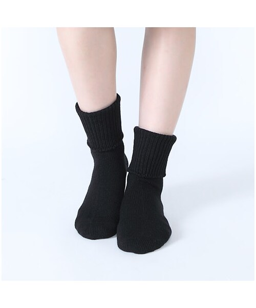 靴下屋（クツシタヤ）の「大幅折り返しルーズベタソックス◆2WAY◆（ソックス・靴下・レディース・オフホワイト/クロ/グレージュ/エンジ/レンガ/ダークグリーン・22.0～24.0cm）」の8枚目の写真